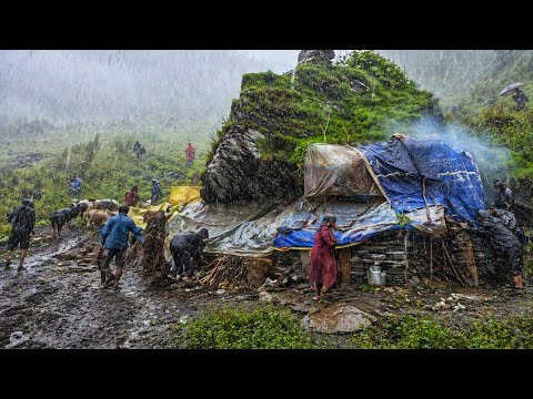 This is Himalayan Nepali Mountain Village Life Heavy Rain