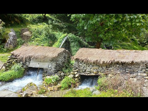 Traditional Water Mill Watermill in Nepali Village Village
