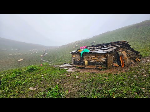 Real Nepali Moountain Village Life in the Rainy Day Daily