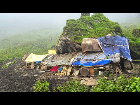 This is Himalayan Village During the Rain Mountain Village