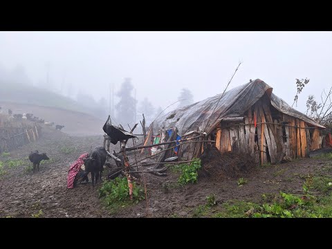 Most Peaceful Relaxing Mountain Village Lifestyle Rainy Day