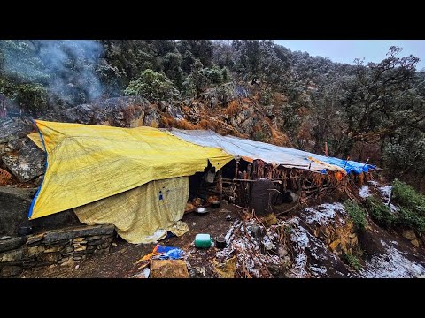 Best Life in A Himalayan Shepherd During The Snowfall Most