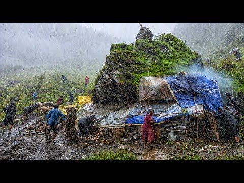 This is Himalayan Nepali Mountain Village Life Heavy Rain