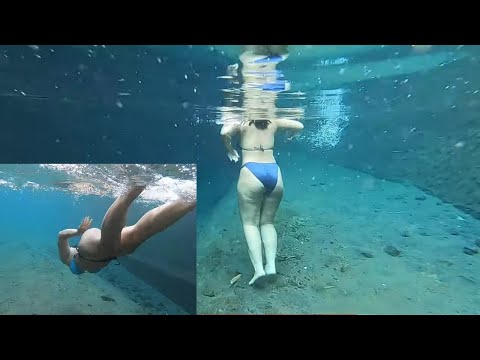 BELAJAR RENANG SAMA OMANG SINDY DI SUNGAI SUPER BENING DI