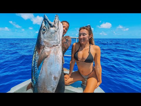 HUGE Dream fish with my Wife Spearfishing Dogtooth Tuna