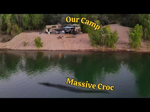 Massive Croc Stalking our Camp END OF GIBB RIVER ROAD