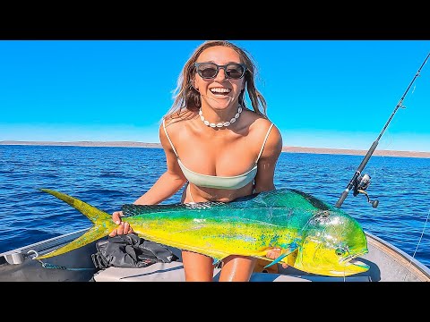 DIVING FISHING Catching Mahi Mahi That Started a Shark