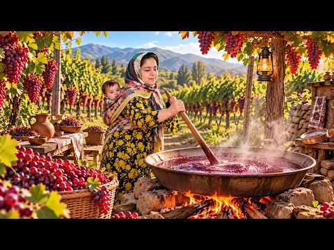 IRAN Village Life The Secret to Making Clear Grape Molasses