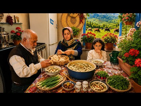 Daily Village Life Cooking Kashk Kadoo with Family in a