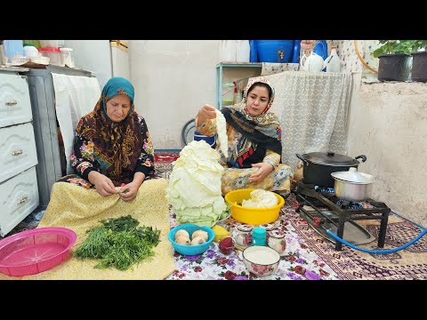 Azerbaijani Dolma Recipe Delicious Dolma in village Cabbage