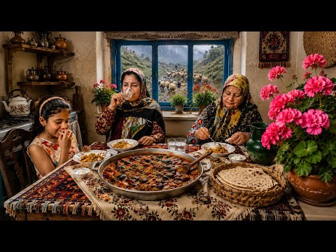 Life in an Iranian Mountain Village Milking Cows Cooking