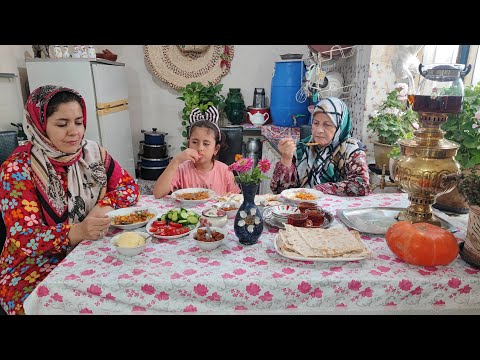 Villager Breakfast Cooking Traditional Beans Feed For