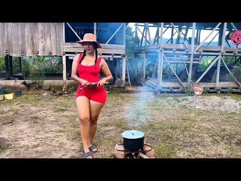 Así hice un delicioso arroz relleno en el campo Parte 1