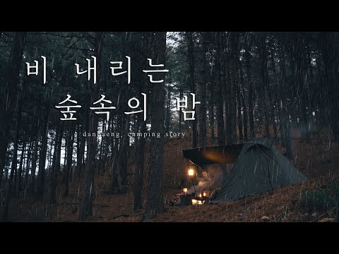4K 비 내리는숲속의 밤 l 솔로캠핑 l 빗소리ㅣ캠핑요리ㅣ우중캠핑 l 감성캠핑 l