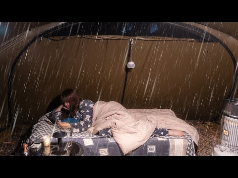 Solo Camping in the Rain Set up a nice Bar table in a warm