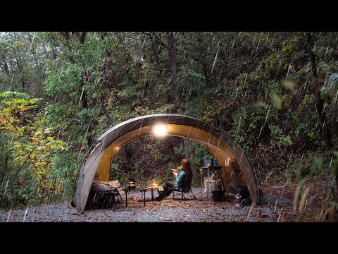 Camping in the Rainy forest Pouring down all day I was