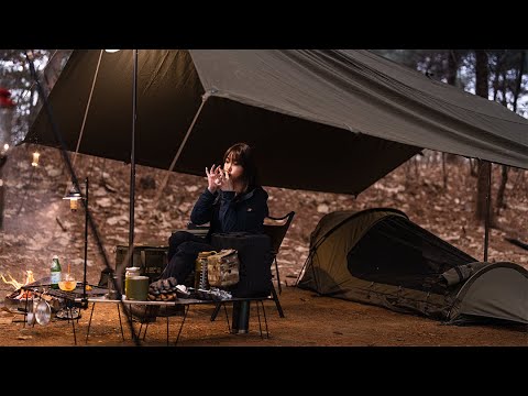 4K Solo camping and nice weather need a big tent I sleep