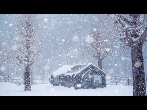 Camping in Heavy Snow In a perfect air tent that feels like