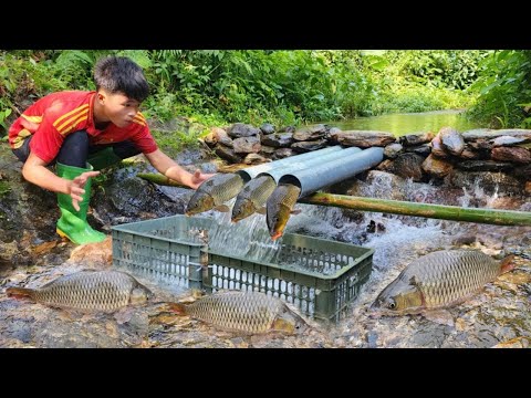 Survival skills Boy uses plastic pipes to make extremely