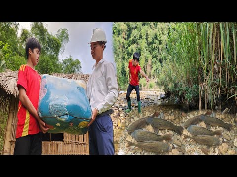 The boy Lam caught big fish to sell and was surprised to