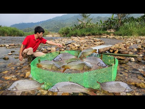 Using ancient fishing techniques the boy Lam was lucky
