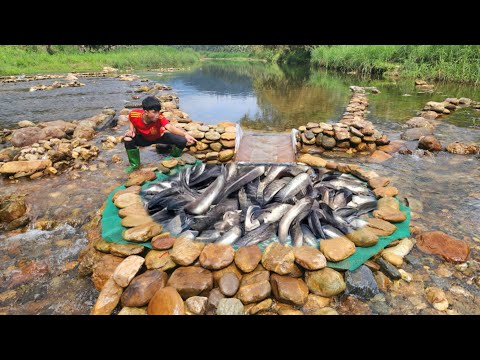 How to fish with a wooden skateboard Boy Lam caught a lot