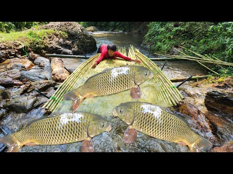 Full video of 21 days of making fish traps in streams