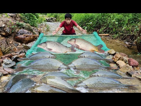 45 day journey The boy fished in the stream and caught a