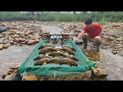 The young man shared his method of fishing in the stream