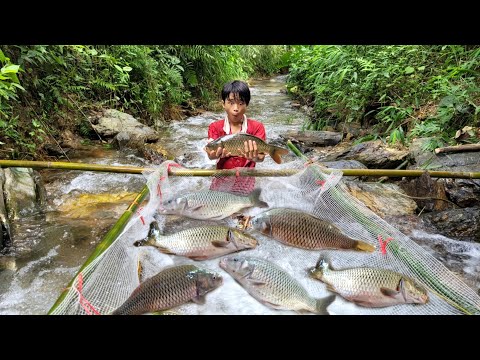 The boy Lam s skillful trap making and fishing skills