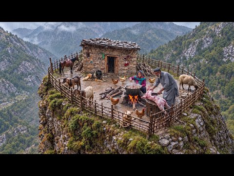 Two Hours of Life in Heavy Rain in the Remote Mountains A