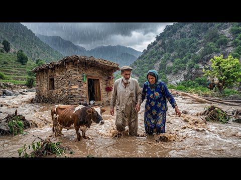 Terrifying Mountain Flood Disaster Elderly Couple Struggle