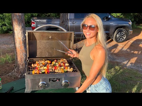 GRILLING by the LAKE Chicken Kabobs CATCHING TURTLES