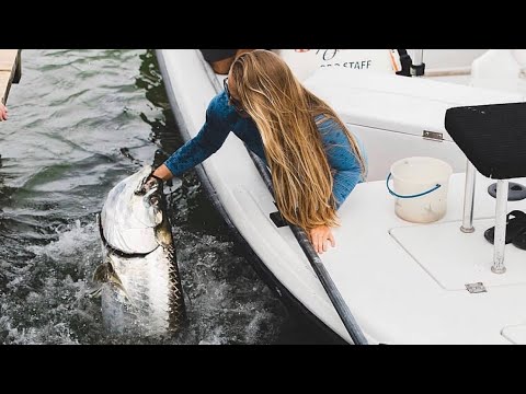 HAND FEEDING Tarpon SURROUNDED by SHARKS