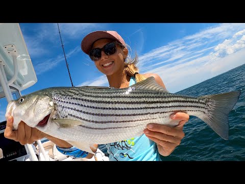 First ever STRIPED BASS Fishing in Boston