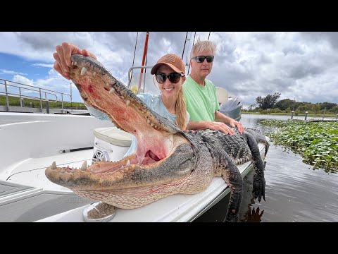 This Alligator almost Flipped the Boat catch and cook