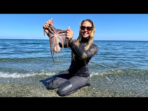 Snorkeling for Octopus PULPO Scallops In Mexico