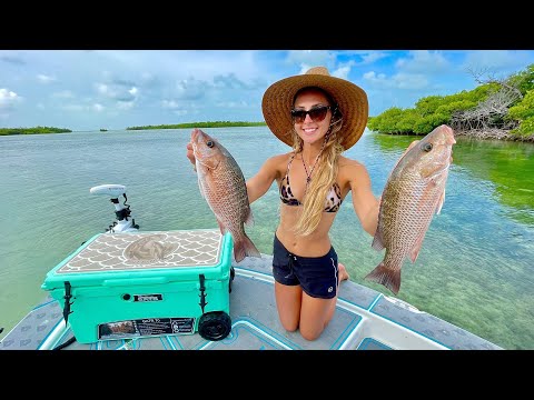 Catching Snapper in Shallow Clear Water Fish Fried Rice