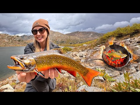 High Country Catch Cook Wild Trout on River Bank Elevation