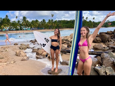 Surfing Waves Chasing Waterfalls in Jungle of Puerto Rico