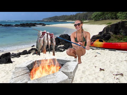 Hand Spearing Fish in Murky Water Spear Sear Primitive Fire