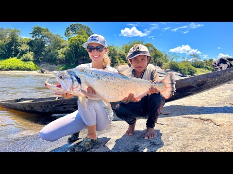 Local Boy Hand Lines MASSIVE Payara Catfish catch cook
