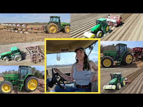 6 Tractors One Field Planting Potatoes on a Busy Spring Day