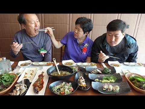 어버이날을 맞아 횟집 코스 요리 먹방 Mukbang eating show