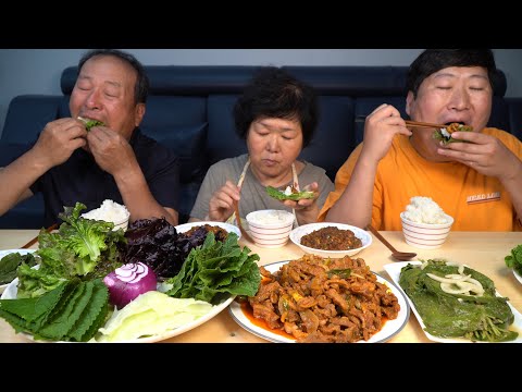 직접 심은 쌈채소와 오리불고기로 쌈밥 한상 Ssambap Leaf wraps with Duck