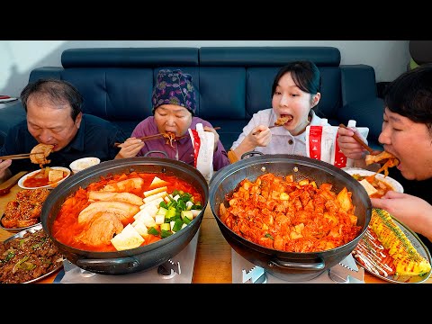 김치찌개의 최고봉 백채 김치찌개 백채 주물럭 Kimchi Stew Spicy Stir fried Pork