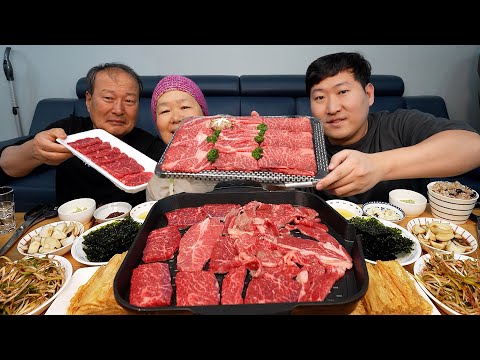 맛있는 한우를 더 맛있게 먹는 조합 묵은지 김 파절이와 한우 Grilled Korean beef 요리 먹방