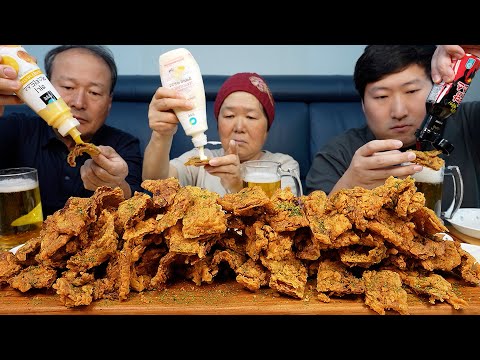 깡돼후를 아시나요 집에서 직접 만들어 먹는 돼지갈비 후라이드 먹방 Fried marinated Galbi