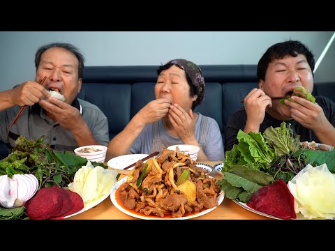 오리불고기와 싱싱한 쌈채소 한가득 쌈밥 먹방 Duck Bulgogi Vegetables 요리 먹방