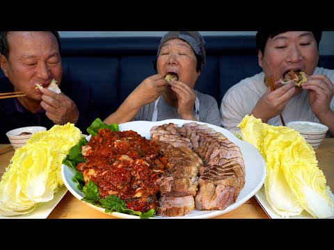 통영 생 굴무침과 부드럽게 잘 삶은 보쌈의 밥도둑 조합 Seasoned Oysters Bossam 요리